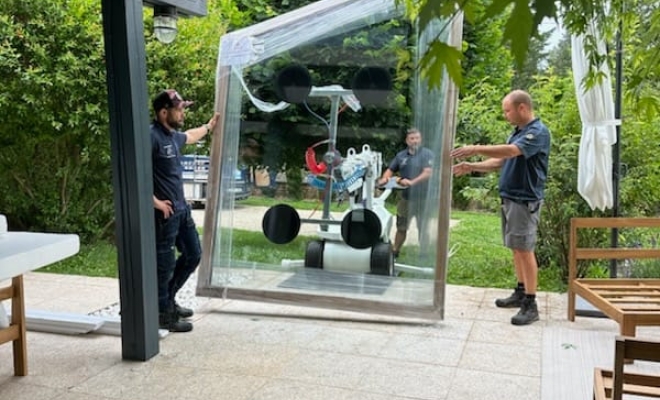 Dépose et pose de trapèzes avec notre robot de pose à St Didier aux Monts d'Or, Villefranche-sur-Saône, Menuiserie Alexandre Brosse